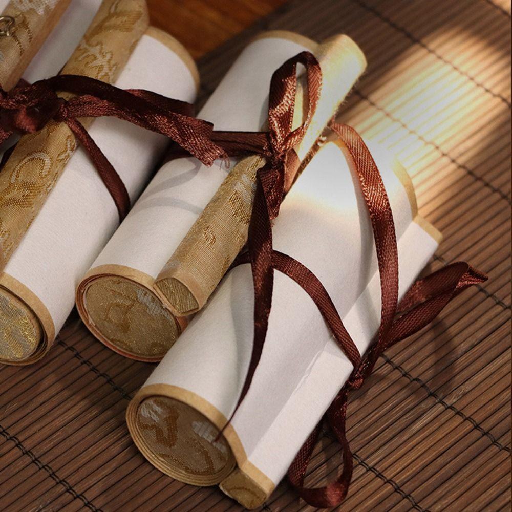 Blank Hanging Scroll Mini Batik Trumpet Scroll Calligraphy Mounting Scroll Office Home Decor