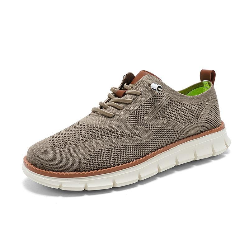 Popular Fashion and Lightweight Running Shoes Lace-up Sports and Leisure Men's Shoes Breathable Fly-woven Loafers Men's Large-size Men's Shoes
