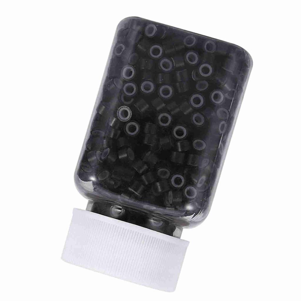 1000PCS Bottle 5MM Silicone Lining Rings Loops Beads Tools For Human Hair Extension 5 Colors