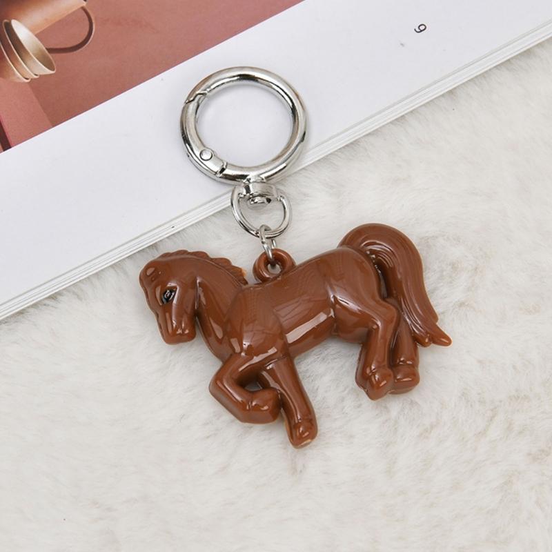 Exquisite 3D Horse Keychain Crafted from Sturdy Acrylic with Lifelike Details for Bag Decors Key Holder Lightweight Portable Gift
