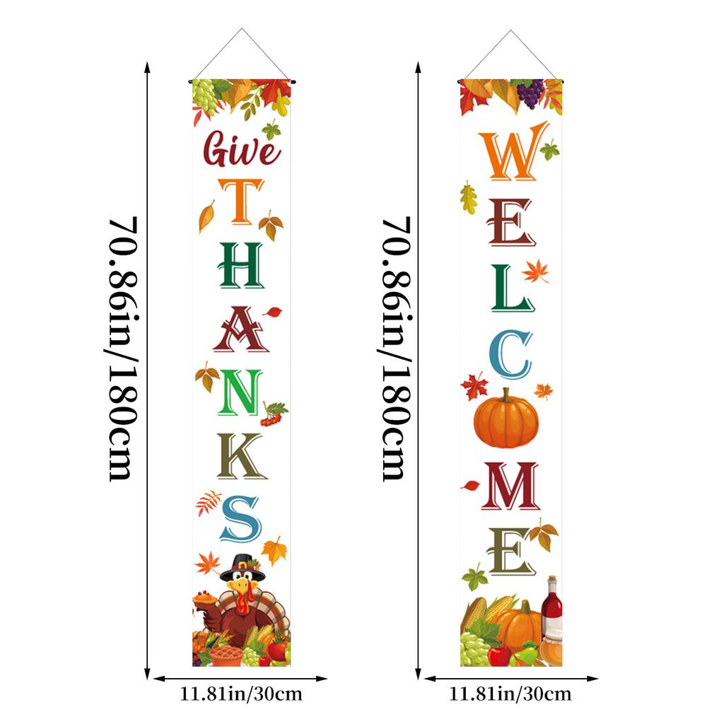 Thanksgiving Veranda Spruchpaar 30 * 180Cm Außenhof Hängestoff Kann Entworfen Und Angepasst Werden