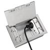 Stainless Steel Flip-Top European Power Socket with USB Fast Charging, Waterproof Floor Box