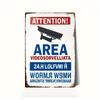 Attention Video Surveillance Area Signs Vintage Metal Art for Nings To Create a Safe Space Suitable for Garages for Man Ca