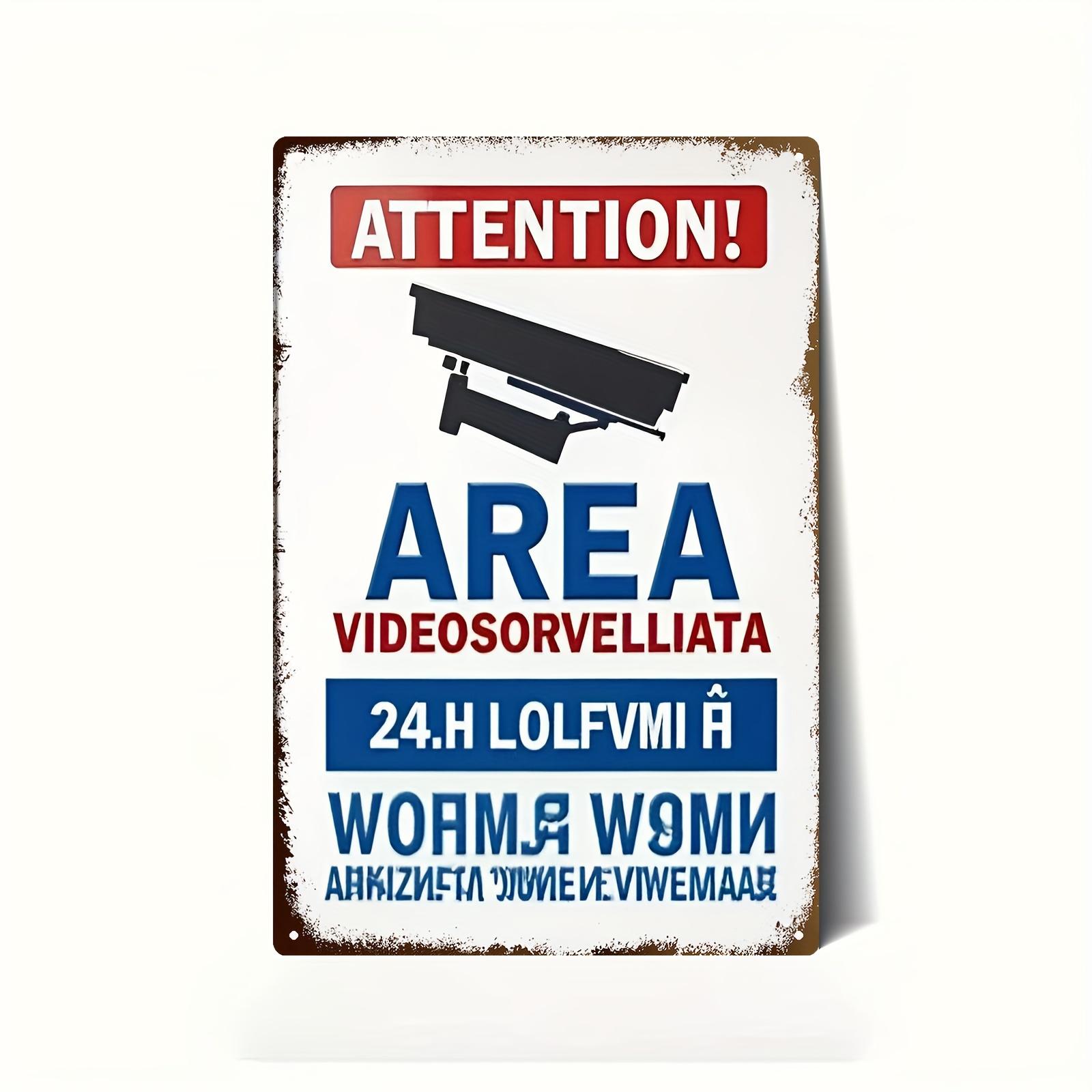 

Attention Video Surveillance Area Signs Vintage Metal Art for Nings to Create a Safe Space Suitable for Garages for Man Ca 20x30cm（7.8x11.8inch）