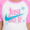 Nike Wildflower Raglan Sleeve Round Neck Short Sleeve T-Shirt Kids Tops Fun-Pink II3528-675