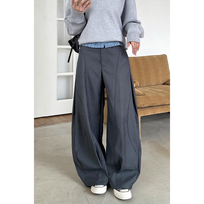 ICH MODE Pleated Drape Casual Trousers S