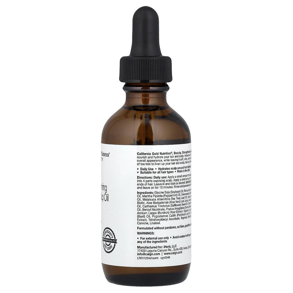 Beauty, Hair and Scalp Strengthening Oil, Biotin, Rosemary Mint, 59 Ml (2 Fl Oz)