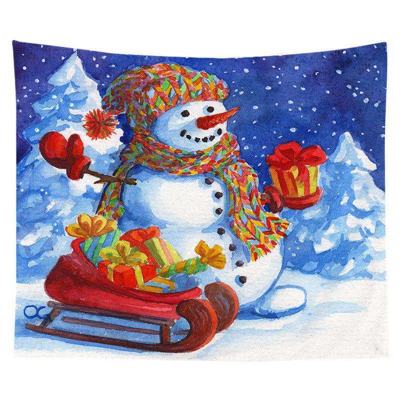 Festive Christmas Tapestry Wall Hanging Art In Exquisite Design For Home Decoration