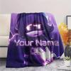 1PC Cyberpunk Hero Custom Name Patterned Flannel Blanket Suitable For All Seasons For Home Decor Warmth And Comfort Gifts Holiday Present