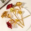 Exquisite Golden Rose Gold Red Artificial Rose Flowers Fashion Rose Bouquet  Valentine's Day Gifts