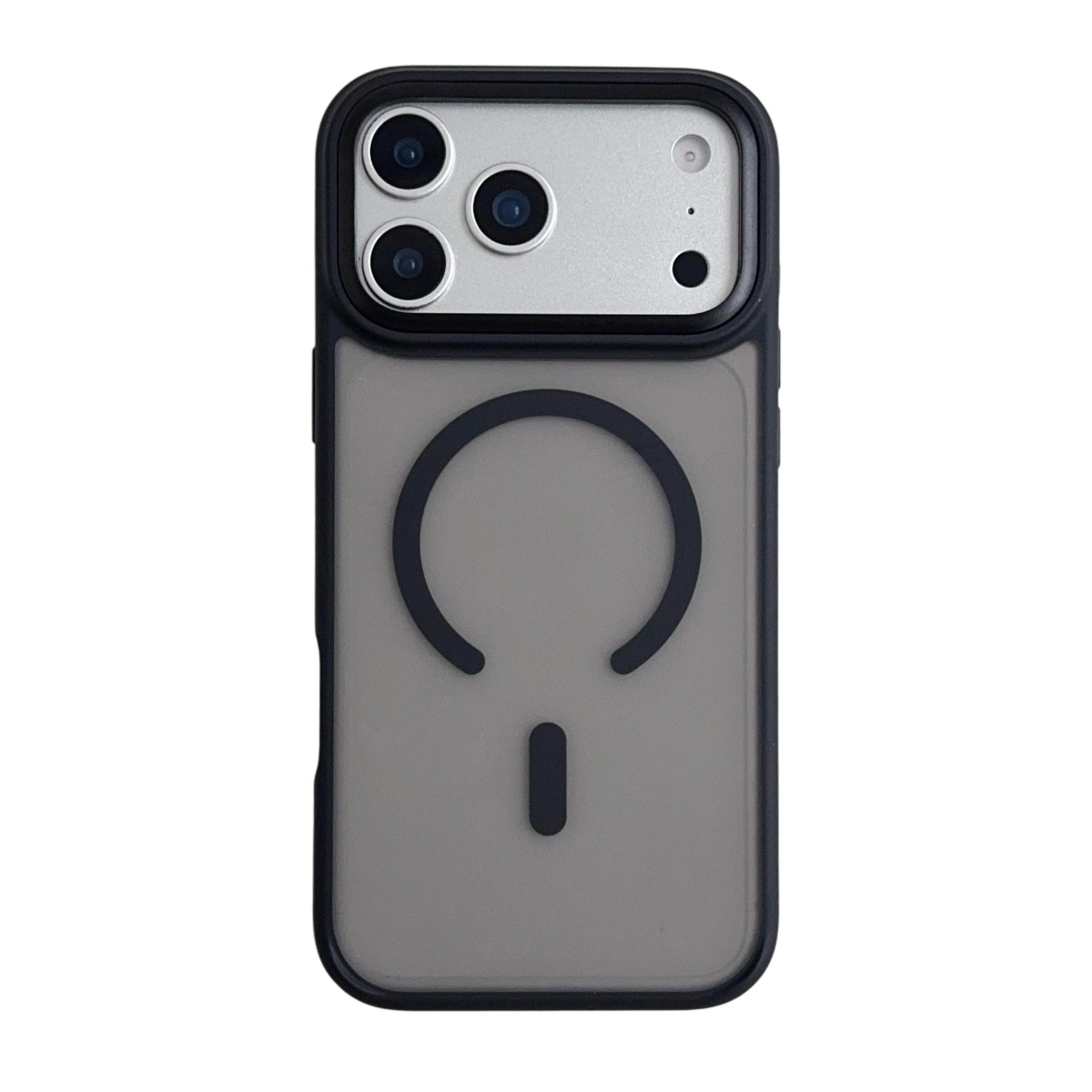 

Matte Magnetic Skin-Feel 17PM & 16PRO Anti-Drop Semi-Transparent Phone Case with Skin-Friendly Metal Ring iPhone 16 Pro чёрный