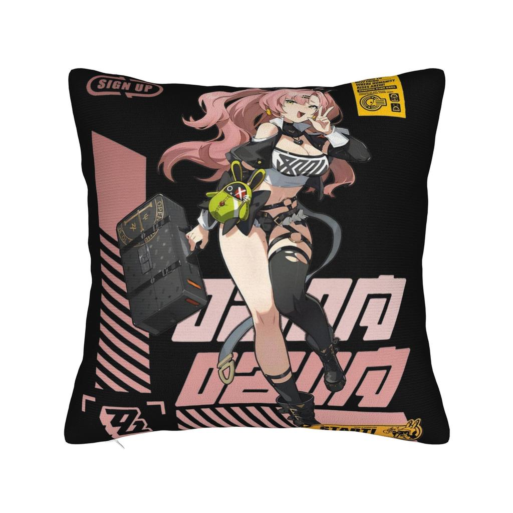 Zenless Zone Zero Ellen Joe Chibi Head Morcaworks Pillowcase Soft Polyester Cushion Cover Decoration Pillow Case Cover Car