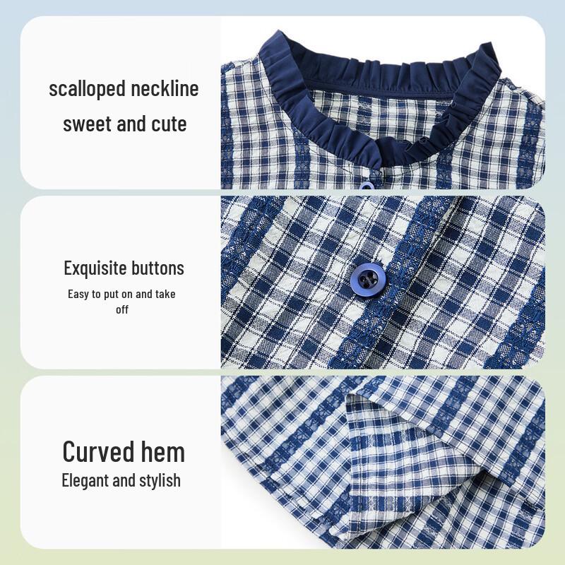 Girls' Retro Plaid Sleeveless Princess Dress