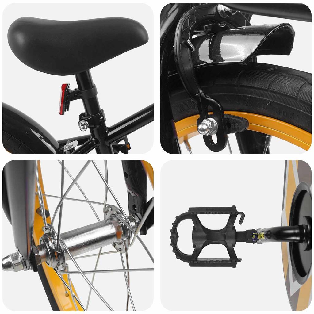 Kids  Bicycle 16 Inch for Ages 4 6 Black