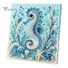 Nautical Style Home Ornament Ocean Faux Pearl Painting Kit, Marine Life 3D Art DIY Decorative Bead Picture Set Sea Turtle Fish Craft for Adults,