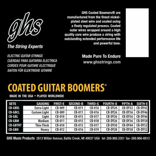 Ghs Coated Boomers Extra Light Electric Guitar Strings 09-42 CB-GBXL