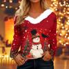 Dámské košile s dlouhým rukávem Roztomilé topy Vánoční potisky Trička Blůzy Ležérní Nadměrné velikosti Základní topy Pulovr
