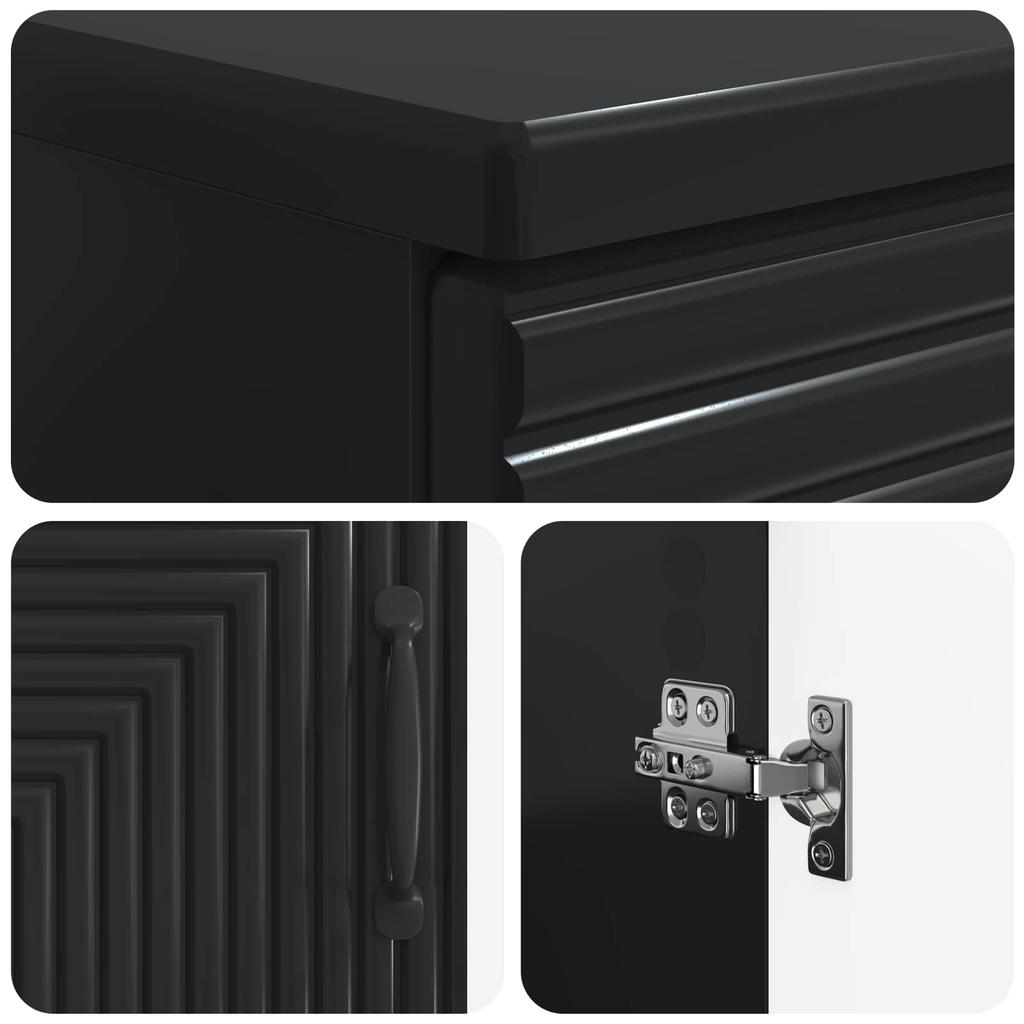 3 Piece Bathroom Cabinet Set HAARLEM Black