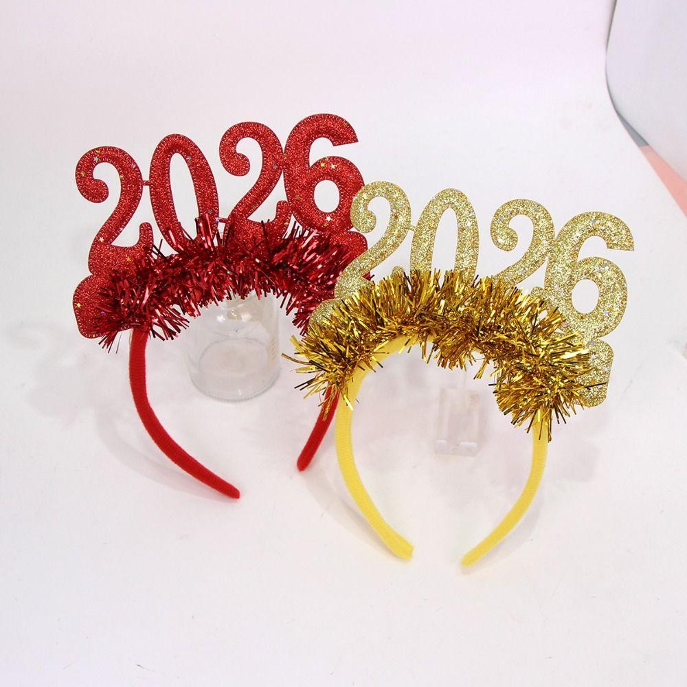 Pailletten 2026 Frohes Neues Jahr Stirnband Niedlicher Glitzer Haarreifen Weihnachts Kopfschmuck Weihnachtszubehör