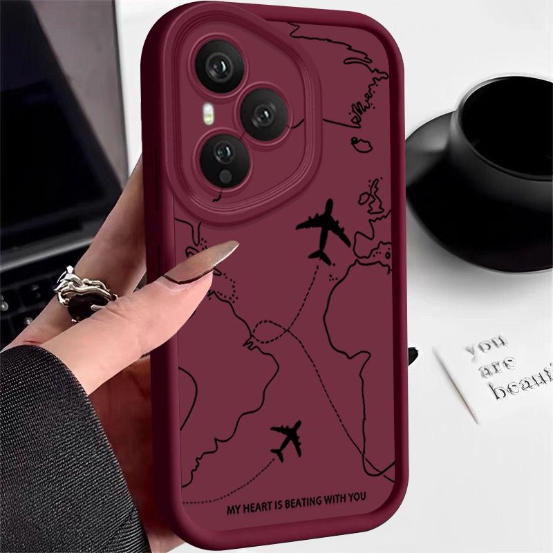 Air Route Pattern Soft TPU Phone Case For Honor 400 Pro 200 Pro X8c X9c Smart X6a X6b X6c Magic7 Lite Silicone Protect Cover