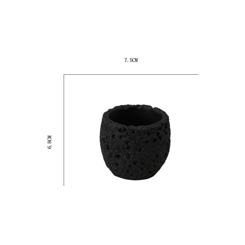 Milk White Creative Volcanic Stone Pattern Cement Succulent Flower Pot Office Home Desktop Decoration Green Plant Flowers