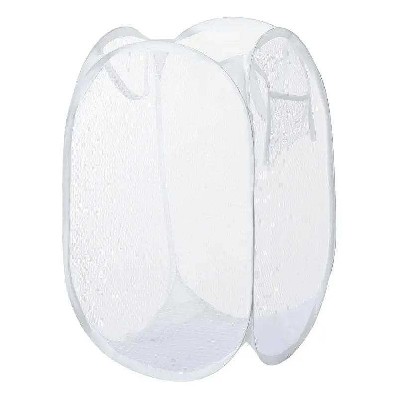 Foldable pop-up mesh laundry basket, portable clothing storage basket, suitable for easy cleaning and storage of dirty clothes