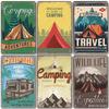 Camping  Adventure Plaques VintageMetal Tin Signs Plate Mountain Trip Campervan Tours Room Gym Sign Posters Wall Decor Travel