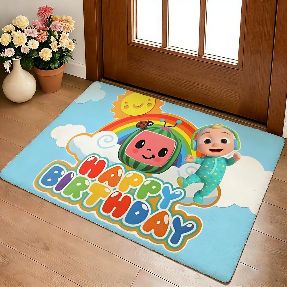 Cute C-CoComelon Floor Mat Cozy Flannel Soft Thick Non-Slip Mat For Living Room Bedroom Kitchen Decor Rugs
