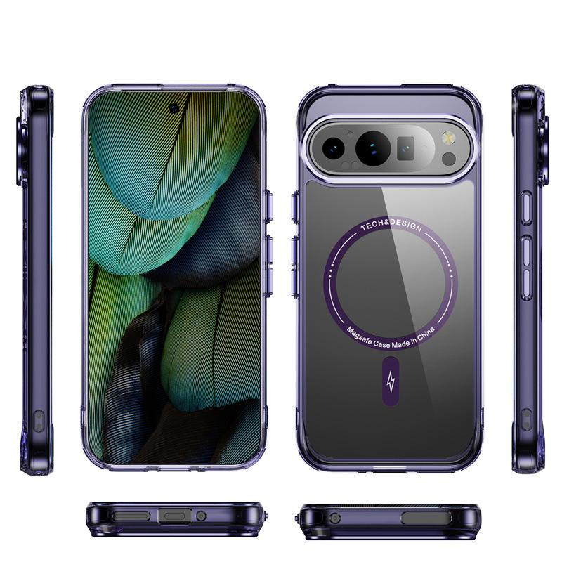 Magnetic Transparent Phone Case for Google Pixel 8, 9, 9A, 8 Pro, 10 Pro, 10 Pro XL