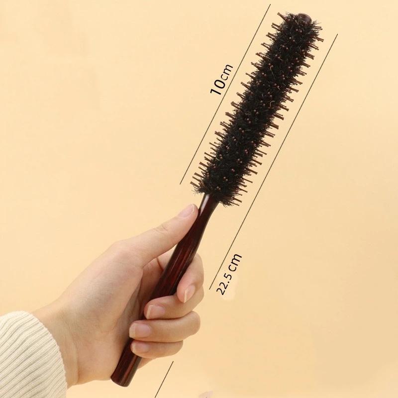 Small Round Hair Brush for Bangs & Curls - Root Lifter Air Bang & Curling Styling Tool, Professional Salon Volumizing & Smoothing Comb