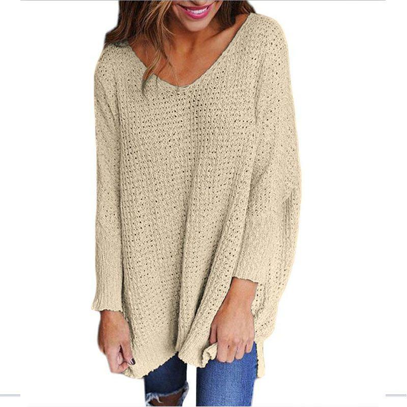 Elegant And Warm Womens V Neck Knitted Pullover Sweater For Autumn And Winter Seasons