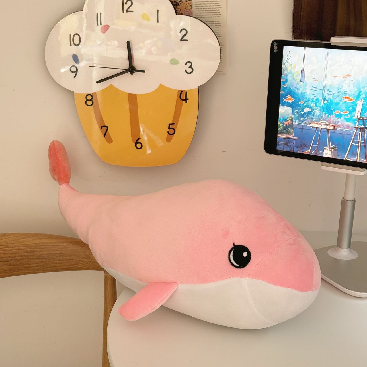 

Мягкая розовая плюшевая игрушка в виде кита, мультяшное животное, рыба, мягкая кукла, подушка для сна, подарок девушке на Рождество и день рождения 60cm розовый