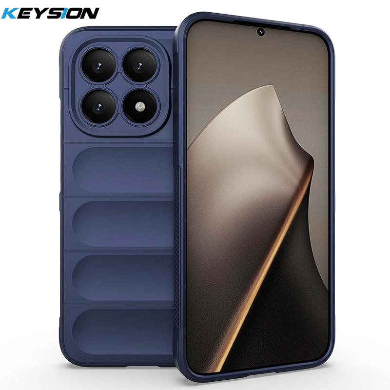 

KEYSION Противоударный матовый чехол для телефона повышенной прочности для Xiaomi 15T Pro 5G Нескользящая мягкая силиконовая задняя крышка для телефона для Xiaomi 15T 5G for Xiaomi 15T синий