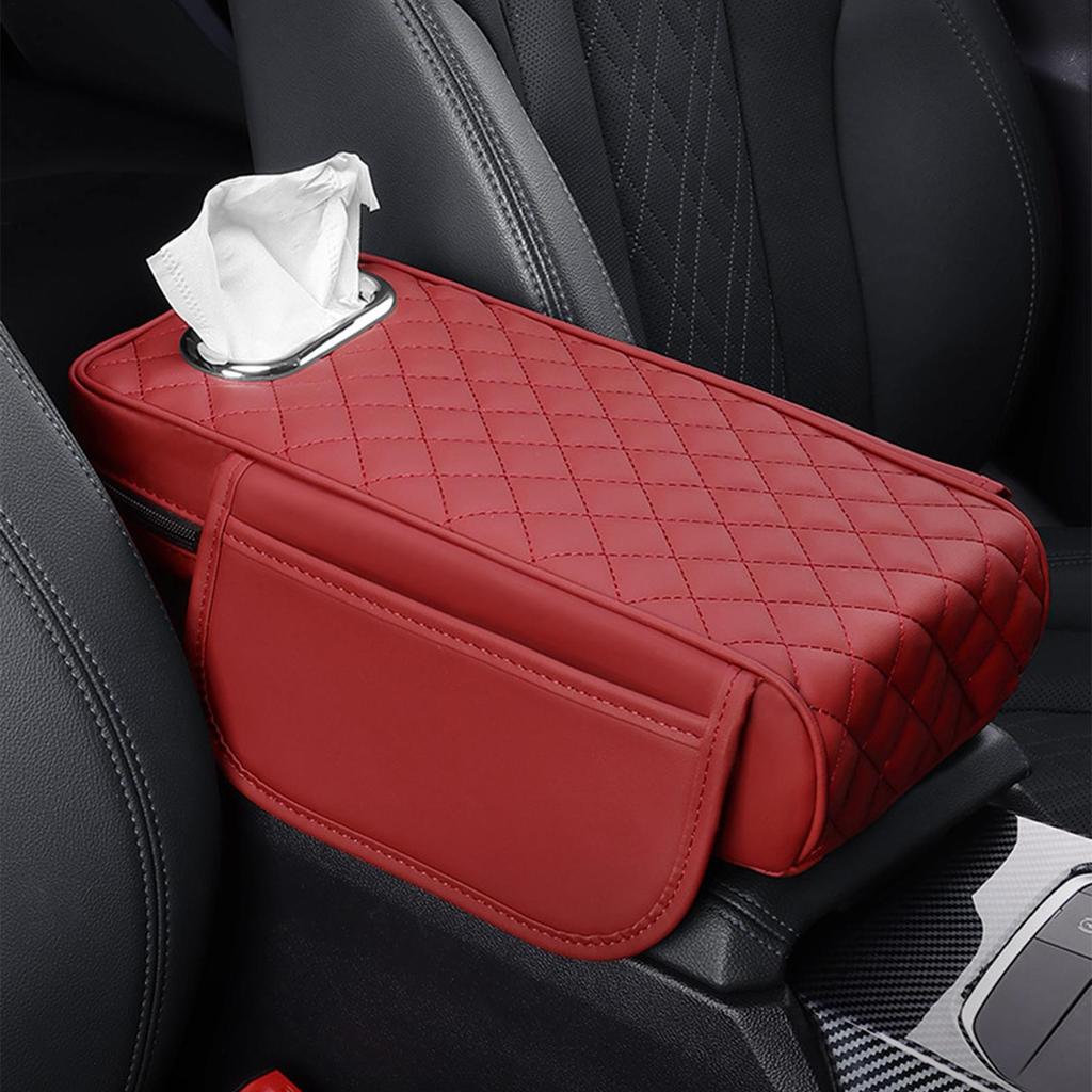 Arm Rest Cover For Car Automotive Interior Accessories With Tissue Box Slot Car Armrest Storage Box For SUV RV Truck Sedan