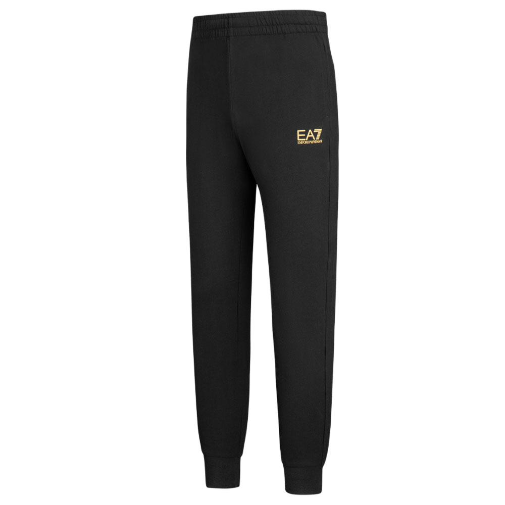 Emporio Armani EA7 FW24 Core Identity Series Letter Mid-Rise Drawstring Cuffed Knit Joggers Men bottoms Black 8NPP66-PJVRZ-0208