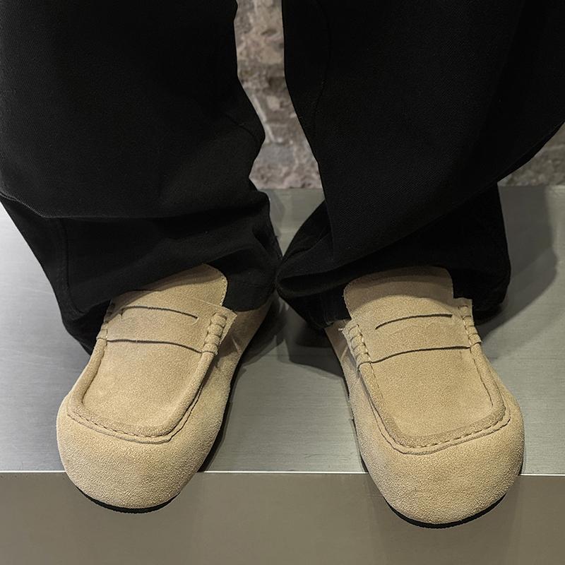 Fashion Male All-match Lazy Shoes New High Quality Suede Loafers Leather Business Formal Men Leather Shoes Brand Moccasin Wedding Shoes