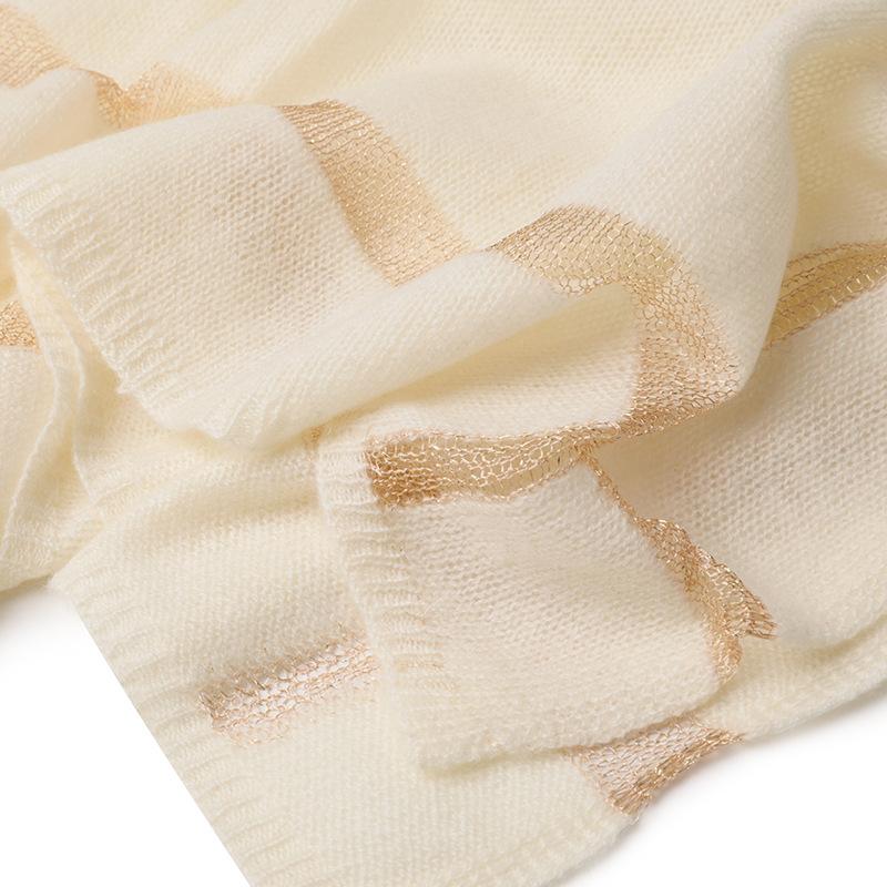 Scarf autumn and winter new cashmere hollow gold and silver silk plain scarf warm fashion shawl