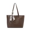 College Student Tote Bag Pu With Zipper Closure For Daily Use