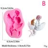3D-engel, silikonform, babybursdagsfest, kakedekorasjonsverktøy, cupcake-topper, fondant, baking, sjokolade-godteriformer