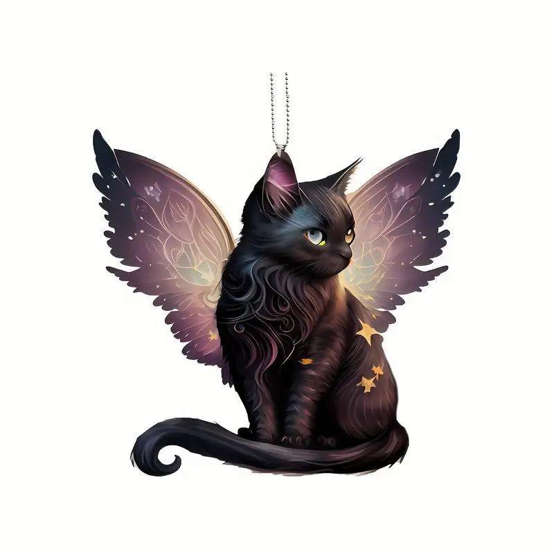 

Акриловый Восхитительный Кот Подвеска для Украшения Автомобиля Плоский Стиль Для Ароматерапии И Жуткой Атмосферы Хэллоуина