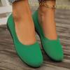Spring Flat Bottomed Round Toe Shoes with Shallow Mouth for Mothers Knitted Fashionable Versatile Shoes