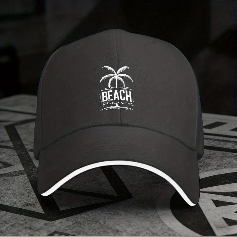 New A Beach Please Adjustable Sandwich Baseball Cap, Lightweight Printed Craft Women'S Hat, Trendy Cap for Men on Beach Vacation