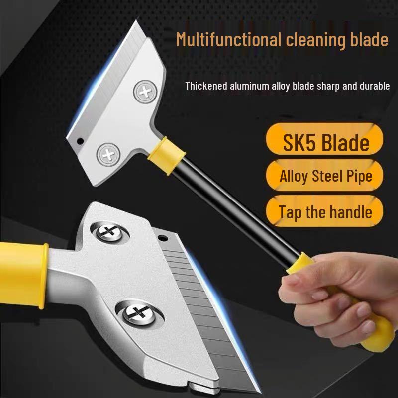 Компактный многоцелевой скребок: Шпатель, Строительный нож и Скребок для удаления герметика для стен, стекла и мраморных полов. 1 blade - Basic