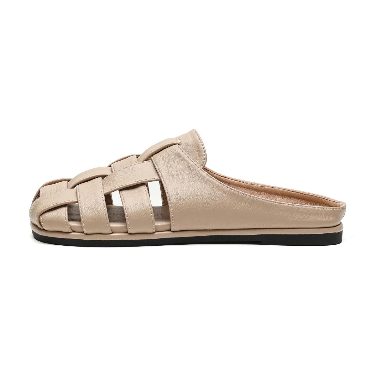 

Женские плетеные сандалии без застежек во французском стиле с квадратным носком 41