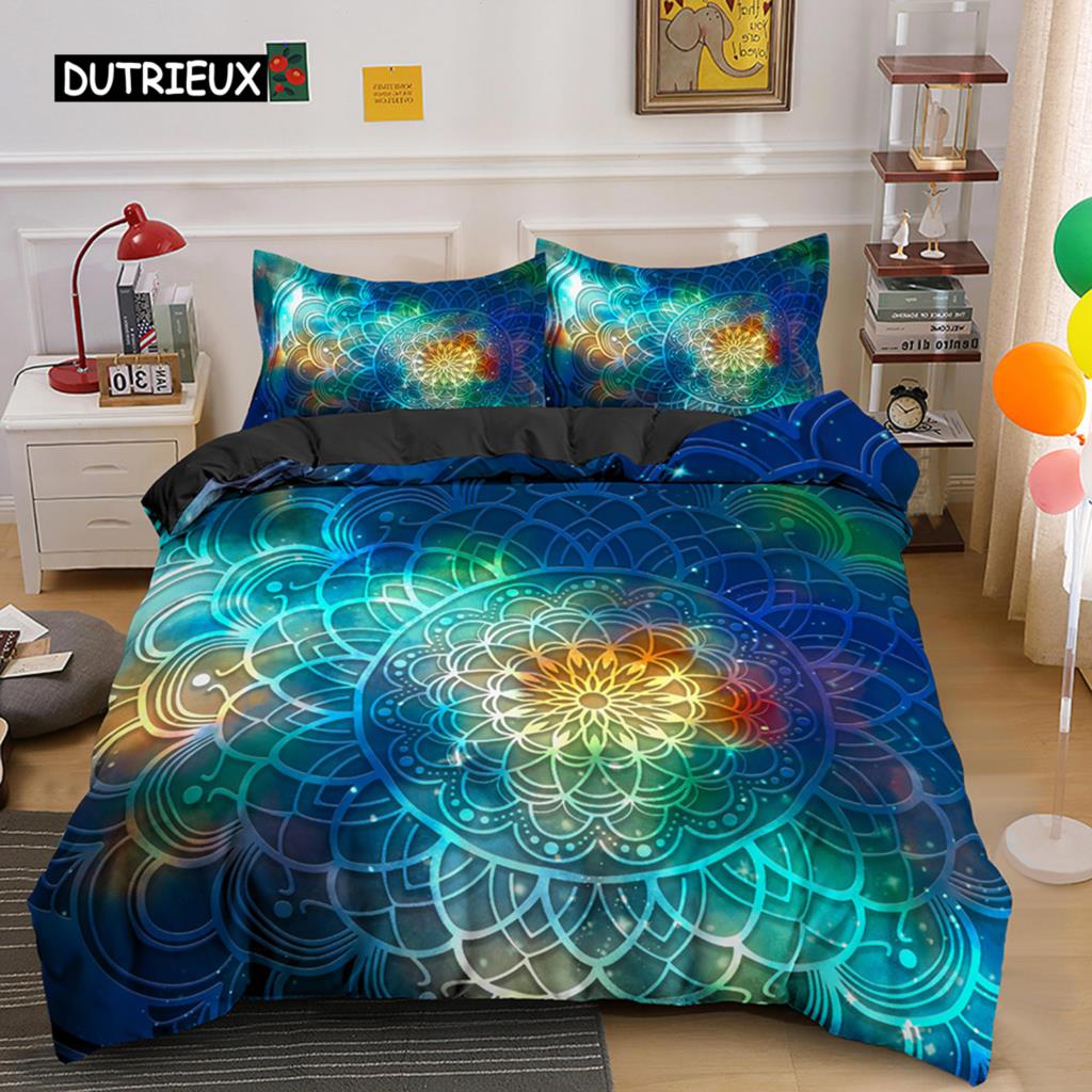 

Комплект постельного белья Psychedelic Boho Luxury из 3 предметов с наволочкой King Duvet Cover Queen 2/3 шт. Полиэстеровое одеяло Cover Home Textile EU single(135x200cm)