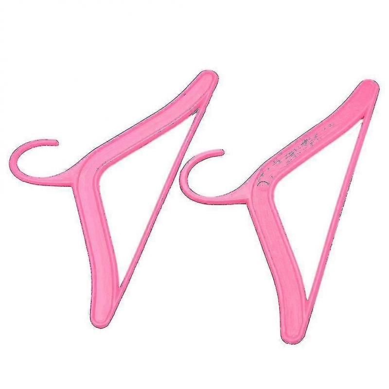20 Pcs Pink Hangers For Barbies Dolls Clothes Accessories Plastic Hangers