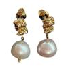 Exquisite and Compact Silver Needle Stud Earrings, Natural Baroque Pearl Handmade Earrings, Silver Needle, Compact and Versatile Commuting