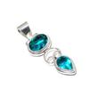 Schweizer Blautopas Edelstein Handgefertigter 925 Sterling Silber Anhänger Blautopas Silberschmuck Handgefertigter Anhänger Geschenk für Freund Black Friday Geschenke