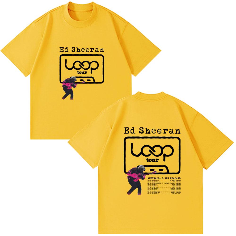 Ed Sheeran Loop Tour Australia and New Zealand 2026 Tour Merch Tees Unisex's Women Fashion Style Tops Harajuku Oversized Style Wear