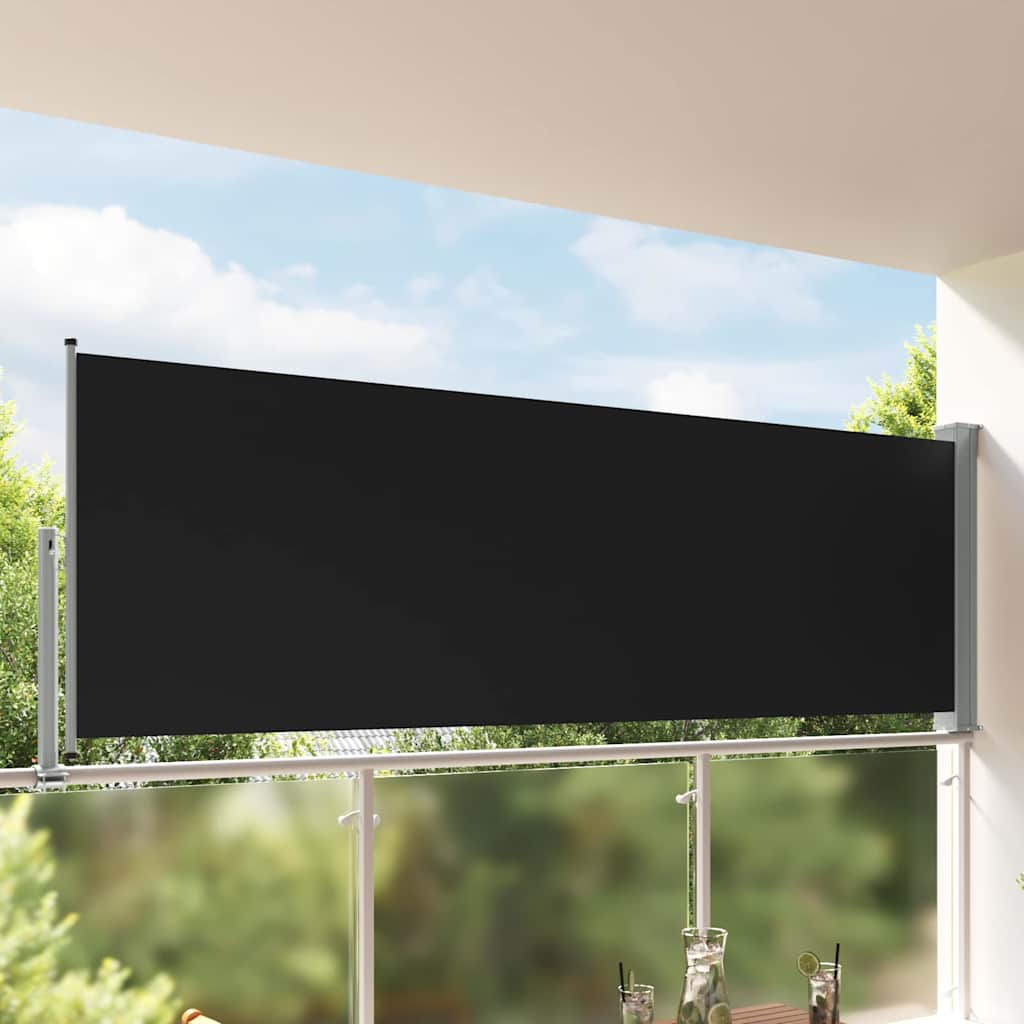 Retractable Side Awning 120 x 300 cm Black